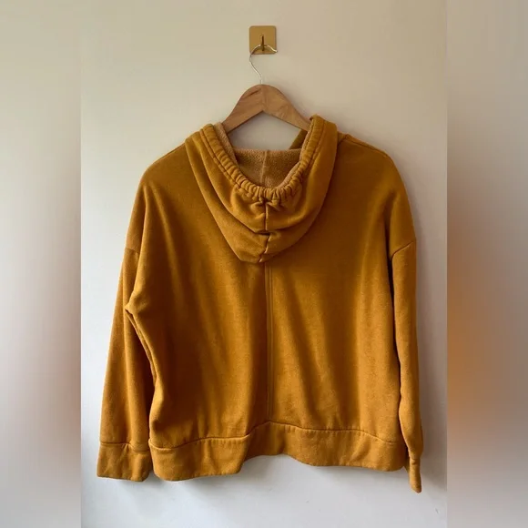 FP Movement | Small Mustard Yellow Oversized Work It Out Hoodie Kangaroo Pocket - Picture 6 of 6